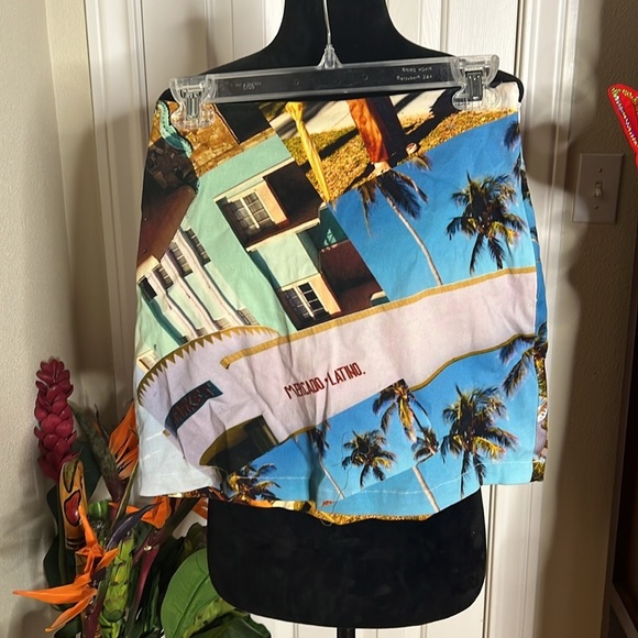 NWOT Desigual x Esteban Cortazar South Beach-print Mini Skirt small - Picture 4 of 9